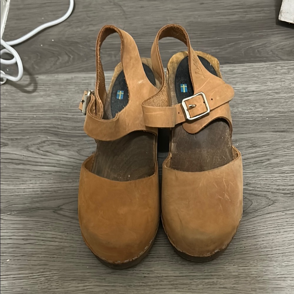 MIA Tan Leather Mules